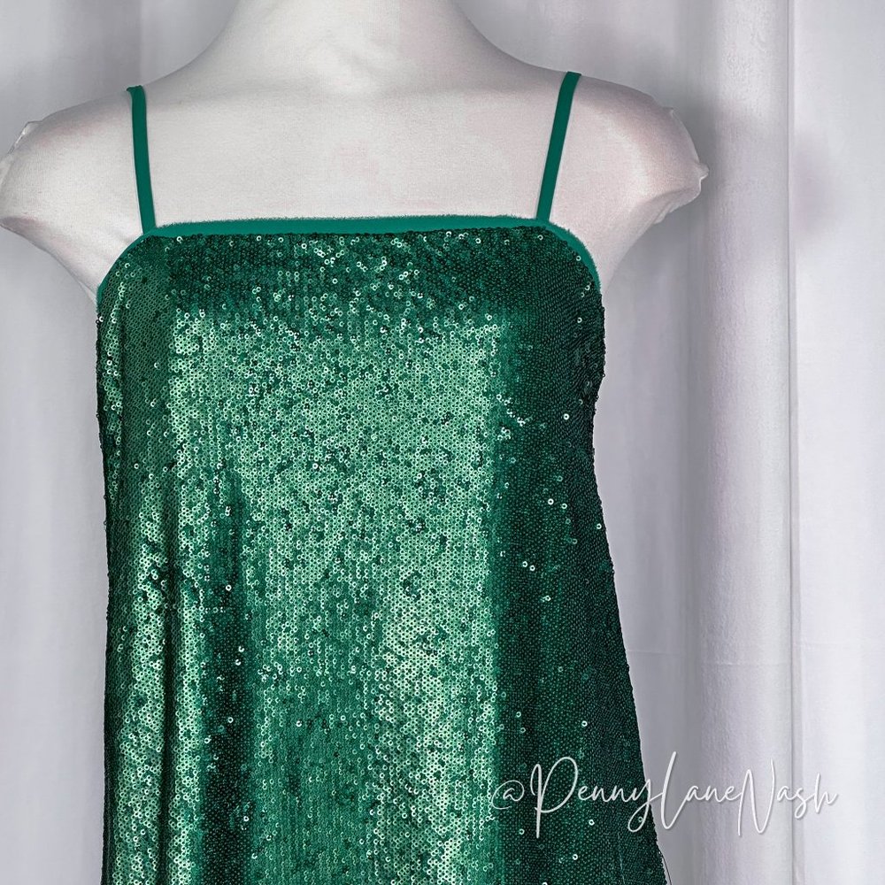 NWT Lulus Poppin' Prosecco Matte Green Sequin Mini Dress - Picture 3 of 11
